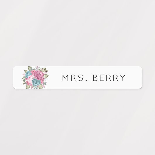 Floral Elegant Lehrernamenbuch Etiketten (Design 1)