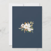 Floral Elegant Magnolia Blush Navy Neutral Einladung (Rückseite)