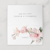 Floral Elegant Magnolia Hochzeitstisch Platzkarte (Außenseite Aufgefaltet)