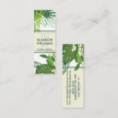 Floral elegant mit grünen Blätter und winzigen Blu Mini Visitenkarte (Vorne/Hinten)