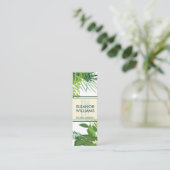 Floral elegant mit grünen Blätter und winzigen Blu Mini Visitenkarte (Stehend Vorderseite)