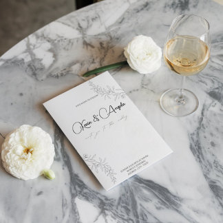 Floral Elegant Moderne Minimalistische Hochzeit Einladung