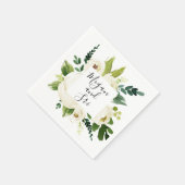 Floral Elegant Moderne Typografie Serviette (Ecke)