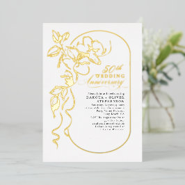 Floral Elegant Modernes Hochzeitstag Gold Folieneinladung