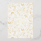 Floral Elegant Modernes Hochzeitstag Gold Folieneinladung (Rückseite)