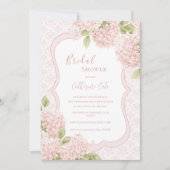Floral Elegant Pink Hydrangea Bridal Shower  Einladung (Vorderseite)