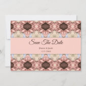 Floral Elegant Rose Gold Blush Pink Save The Date Ankündigung (Vorderseite)