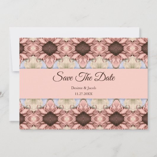 Floral Elegant Rose Gold Blush Pink Save The Date Ankündigung (Vorderseite)