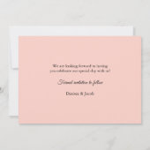 Floral Elegant Rose Gold Blush Pink Save The Date Ankündigung (Rückseite)