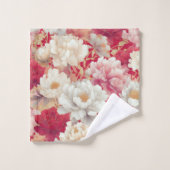 Floral elegant rot badhandtuch set (Waschlappen)