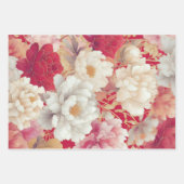 Floral elegant rot geschenkpapier set (Vorderseite 2)