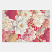 Floral elegant rot geschenkpapier set (Vorderseite)