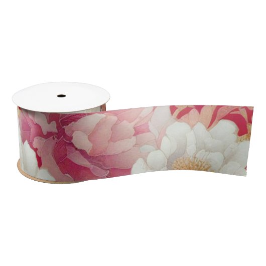 Floral elegant rot satinband (Spule)