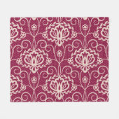 Floral Elegant: Rotlichtmuster Fleecedecke (Vorderseite (Horizontal))