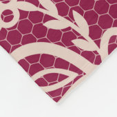 Floral Elegant: Rotlichtmuster Fleecedecke (Ecke)