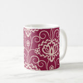 Floral Elegant: Rotlichtmuster Kaffeetasse (VorderseiteRechts)