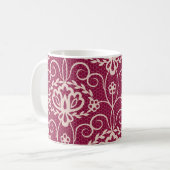 Floral Elegant: Rotlichtmuster Kaffeetasse (Vorderseite Links)