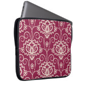 Floral Elegant: Rotlichtmuster Laptopschutzhülle (Vorne Rechts)