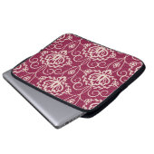 Floral Elegant: Rotlichtmuster Laptopschutzhülle (Vorne Knopf)