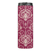 Floral Elegant: Rotlichtmuster Thermosbecher (Rückseite)
