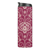 Floral Elegant: Rotlichtmuster Thermosbecher (Nach rechts gedreht)
