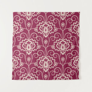 Floral Elegant: Rotlichtmuster Wandteppich
