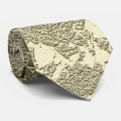 Floral Elegant Sage Green Elfenbeinhochzeit Krawatte (Gerollt)