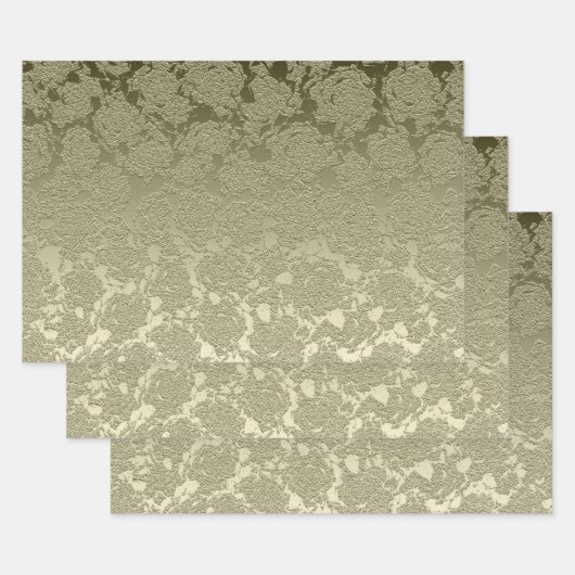 Floral Elegant Sage Green Modern Geschenkpapier Set (Set)