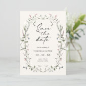 Floral Elegant Save the Date (Stehend Vorderseite)