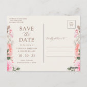 Floral Elegant Save the Date Postkarte (Rückseite)