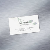 Floral Elegant Schlicht Einfach Beruflich Magnetische Visitenkarte (Beispiel)