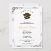 Floral Elegant Senior Graduation Party Einladung (Vorderseite)