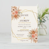 Floral Elegant Simple Botanical Wedding Einladung (Stehend Vorderseite)