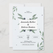 Floral Elegant Simple Wedding Einladung (Vorderseite)