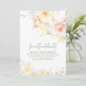 Floral Elegant Soft Birthday Einladung für sie (Stehend Vorderseite)