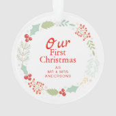 Floral Elegant Unsere ersten Weihnachten als Mr & Ornament (Rückseite)