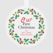 Floral Elegant Unsere ersten Weihnachten als Mr &  Ornament (Rückseite)