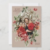 Floral Elegant Wasserfarbe Frohe Weihnachten Foto (Vorderseite)