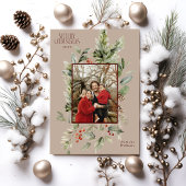 Floral Elegant Wasserfarbe Frohe Weihnachten Foto