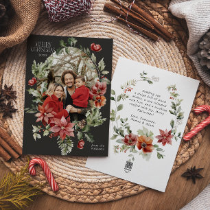 Floral Elegant Wasserfarbe Frohe Weihnachten Foto