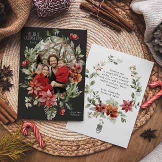 Floral Elegant Wasserfarbe Frohe Weihnachten Foto