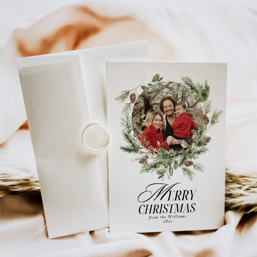 Floral Elegant Wasserfarbe Frohe Weihnachten Foto