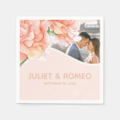 Floral Elegant Wedding Monogram Serviette (Vorderseite)