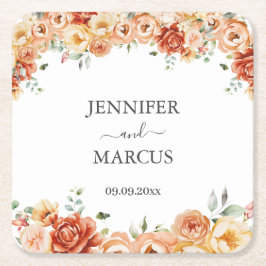 Floral Elegant Wedding Paper Untersetzer