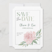 Floral Elegant Wedding Save The Date Card (Vorderseite)