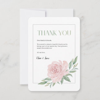 Floral Elegant Wedding Thank You Card Dankeskarte