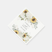 Floral Elegant White Hydrangea Sonnenblumen Hochze Serviette (Ecke)
