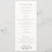 Floral Elegant White Hydrangea Wappen Hochzeit Programm (Rückseite)