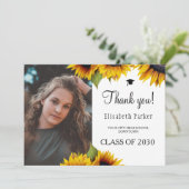 Floral elegante Abschluss Foto Graduierte danke (Stehend Vorderseite)