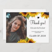 Floral elegante Abschluss Foto Graduierte danke (Vorne/Hinten)